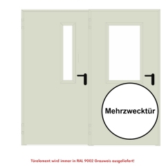 D65 OD Mehrzwecktür, 1000 x 2000mm Eckzarge - 2 Verglasungen