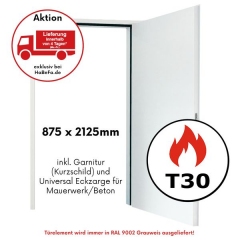 T30-1 H3 OD Brandschutztür von Hörmann, 875 x 2125mm mit Eckzarge - 4 Tage Lieferzeit